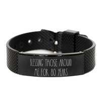 Load image into Gallery viewer, 80th Birthday Bracelet for Men, Blessing Those Around Me for 80 Years, 80th Birthday Jewelry for Boys – front view
