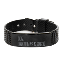 Load image into Gallery viewer, Groom Bracelet, Valentines Bracelet for Men, Love Definition, Love Bracelet, Love Meaning, Husband Bracelet, Anniversary Bracelet for Him, Husband Birthday – front view
