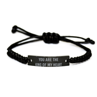 Load image into Gallery viewer, You Are The King Of My Heart Bracelet, Valentines Day Bracelet, Anniversary Jewelry, Love Mantra Bracelet – front view
