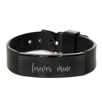 Load image into Gallery viewer, Anniversary Bracelet for Him, Forever Mine Bracelet, Husband Bracelet, Love Jewelry, Groom Bracelet – front view

