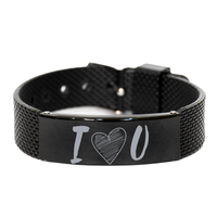 Load image into Gallery viewer, Anniversary Bracelet for Him, I Heart You Bracelet, Husband Bracelet, Love Jewelry, Groom Bracelet – front view
