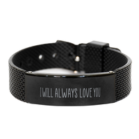Load image into Gallery viewer, Anniversary Bracelet for Him, I Will Always Love You Men Bracelet, Husband Bracelet, Love Jewelry, Groom Bracelet – front view
