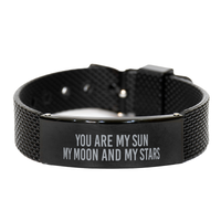 Load image into Gallery viewer, Anniversary Bracelet for Him, You Are My Sun My Moon And My Stars Bracelet, Husband Bracelet, Love Jewelry, Groom Bracelet – front view
