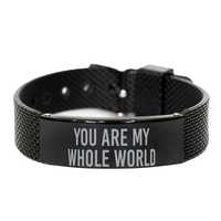 Load image into Gallery viewer, Anniversary Bracelet for Him, You Are My Whole World Bracelet, Husband Bracelet, Love Jewelry, Groom Bracelet – front view
