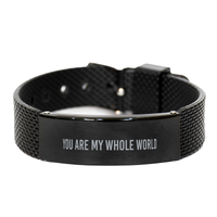 Load image into Gallery viewer, Anniversary Bracelet for Him, You Are My World Bracelet, Husband Bracelet, Love Jewelry, Groom Bracelet – front view
