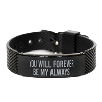 Load image into Gallery viewer, Anniversary Bracelet for Him, You Will Forever Be My Always Bracelet, Husband Bracelet, Love Jewelry, Groom Bracelet – front view
