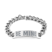 Load image into Gallery viewer, Be Mine Cuban Link Bracelet, Bracelet for Him, Valentines Bracelet for Men, Anniversary Bracelet, Husband Bracelet, Boyfriend – front view
