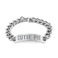 Load image into Gallery viewer, Cutie Pie Cuban Link Bracelet, Valentines Bracelet, Anniversary Bracelet, Valentines Jewelry for Him – front view
