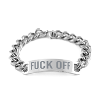 Load image into Gallery viewer, Fuck Off Cuban Link Bracelet – front view
