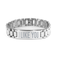 Load image into Gallery viewer, I Like You Ladder Stainless Steel Bracelet, Valentines Bracelet – front view
