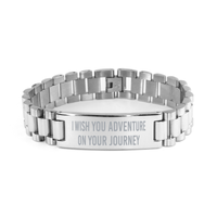 Load image into Gallery viewer, I Wish You Adventure On Your Journey Ladder Stainless Steel Bracelet, Graduate Bracelet, Graduation Bracelet – front view
