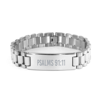Load image into Gallery viewer, Psalms 91 11 Ladder Stainless Steel Bracelet – front view
