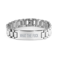 Load image into Gallery viewer, What The Fuck Ladder Stainless Steel Bracelet – front view
