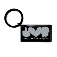 Load image into Gallery viewer, Peace Love Queen KeyChain, African American Key Chain – front view

