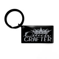 Load image into Gallery viewer, Queen Crafter Keychain, Crafting Key Chain, Crafter Birthday Gift, Craft Keychain – front view
