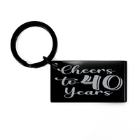 Load image into Gallery viewer, Cheers To 40 Years Keychain, Birthday Key Chain – front view

