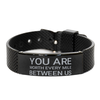 Load image into Gallery viewer, You Are Worth Every Mile Between Us Bracelet Long Distance Relationship for Men Him Jewelry – front view
