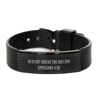 Load image into Gallery viewer, And do not grieve the Holy Spirit Ephesians 4 30 Bracelet, Bible Verse Bracelet for Men, Christian Jewelry – front view
