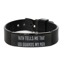 Load image into Gallery viewer, Faith tells me that God guards my path Bracelet,  Bracelet for Men, Christian Jewelry – front view
