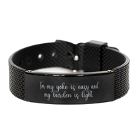 Load image into Gallery viewer, For my yoke is easy and my burden is light Bracelet,  Bracelet for Men, Christian Jewelry – front view
