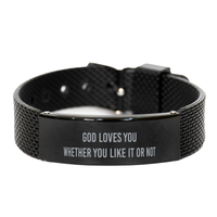 Load image into Gallery viewer, God loves you whether you like it or not Bracelet,  Bracelet for Men, Christian Jewelry – front view
