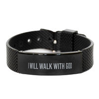 Load image into Gallery viewer, I Will Walk with God Mantra Bracelet,  Bracelet for Men, Christian Jewelry – front view
