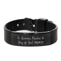 Load image into Gallery viewer, The heavens declare the glory of God Psalms 19 1 Bracelet, Bible Verse Bracelet for Men, Christian Jewelry – front view
