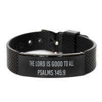 Load image into Gallery viewer, The Lord is good to all Psalms 145 9 Bracelet, Bible Verse Bracelet for Men, Christian Jewelry – front view

