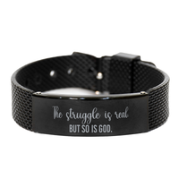 Load image into Gallery viewer, The struggle is real but so is God Bracelet,  Bracelet for Men, Christian Jewelry – front view
