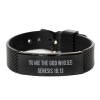 Load image into Gallery viewer, You are the God who sees Genesis 16 13 Bracelet, Bible Verse Bracelet for Men, Christian Jewelry – front view
