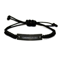 Load image into Gallery viewer, 1 Chronicles 23 3 Bracelet 1 Chronicles 23:3 Gift Bible Verse Scripture Stainless Steel Bracelet – front view

