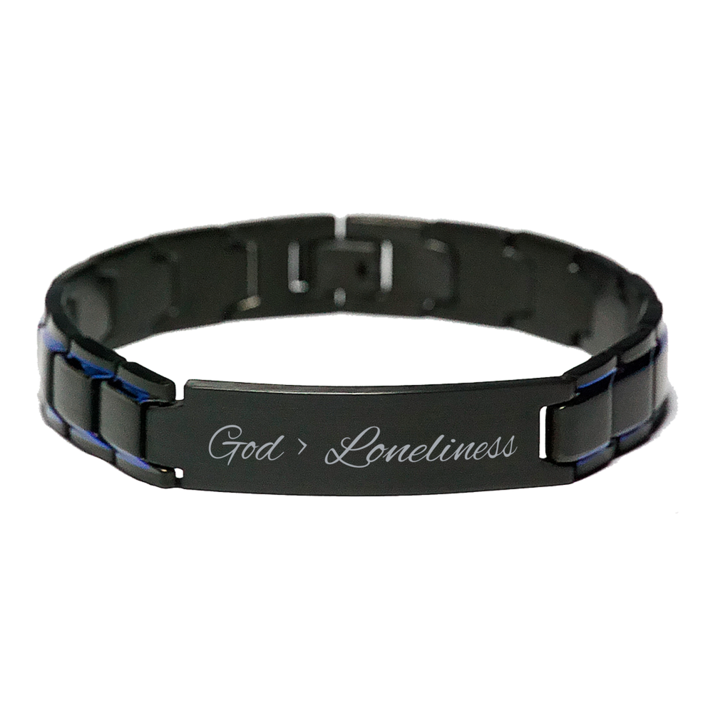 God is Greater Than Loneliness Bracelet – front view