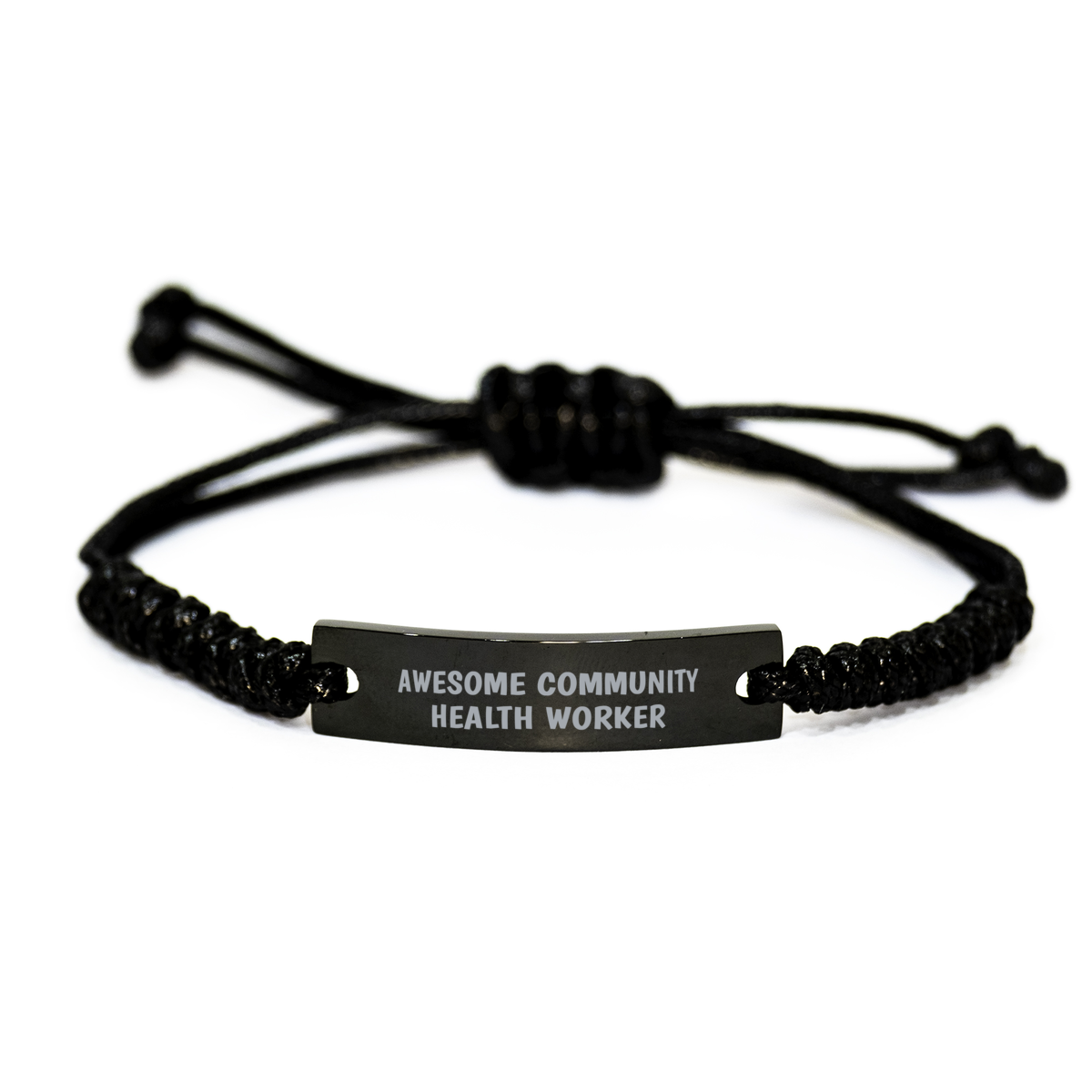Awesome Community Health Worker Bracelet for Coworker Colleague Christmas Birthday Gift for Him Stainless Steel – front view