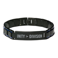 Load image into Gallery viewer, Unity is Greater than Division Bracelet for Men Mantra Gifts for Him – front view
