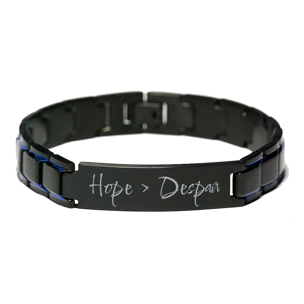 Hope is Greater than Despair Bracelet for Men Mantra Gift Encouragement Jewelry for Him – front view