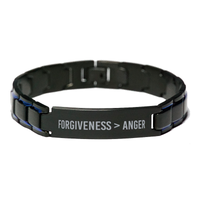 Load image into Gallery viewer, Forgiveness is Greater than Anger Bracelet Stainless Steel, Inspirational Gifts for Men – front view
