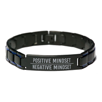 Load image into Gallery viewer, Positive Mindset over Negative Mindset Bracelet for Men Mantra Gifts for Him Inspirational Bracelet Mental Health – front view
