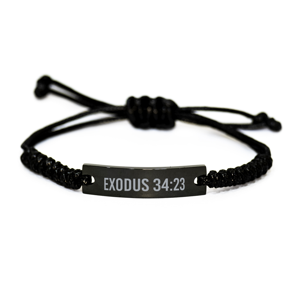 Exodus 34 23 Bracelet Exodus 34:23 Gift Bible Verse Scripture Stainless Steel Bracelet – front view