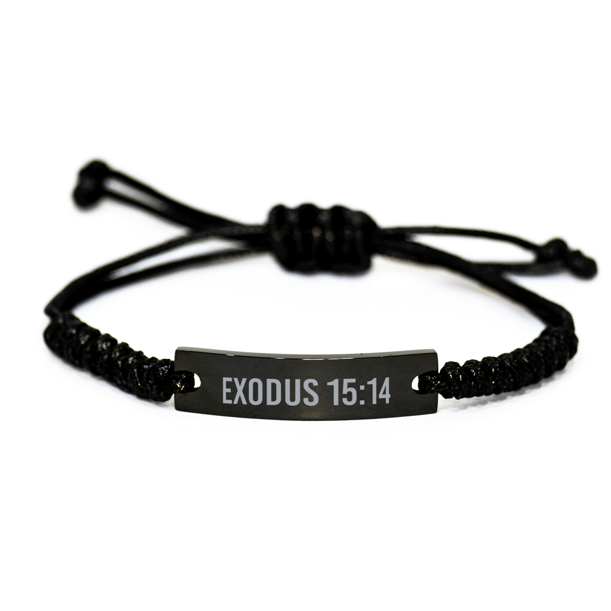 Exodus 15 14 Bracelet Exodus 15:14 Gift Bible Verse Scripture Stainless Steel Bracelet – front view