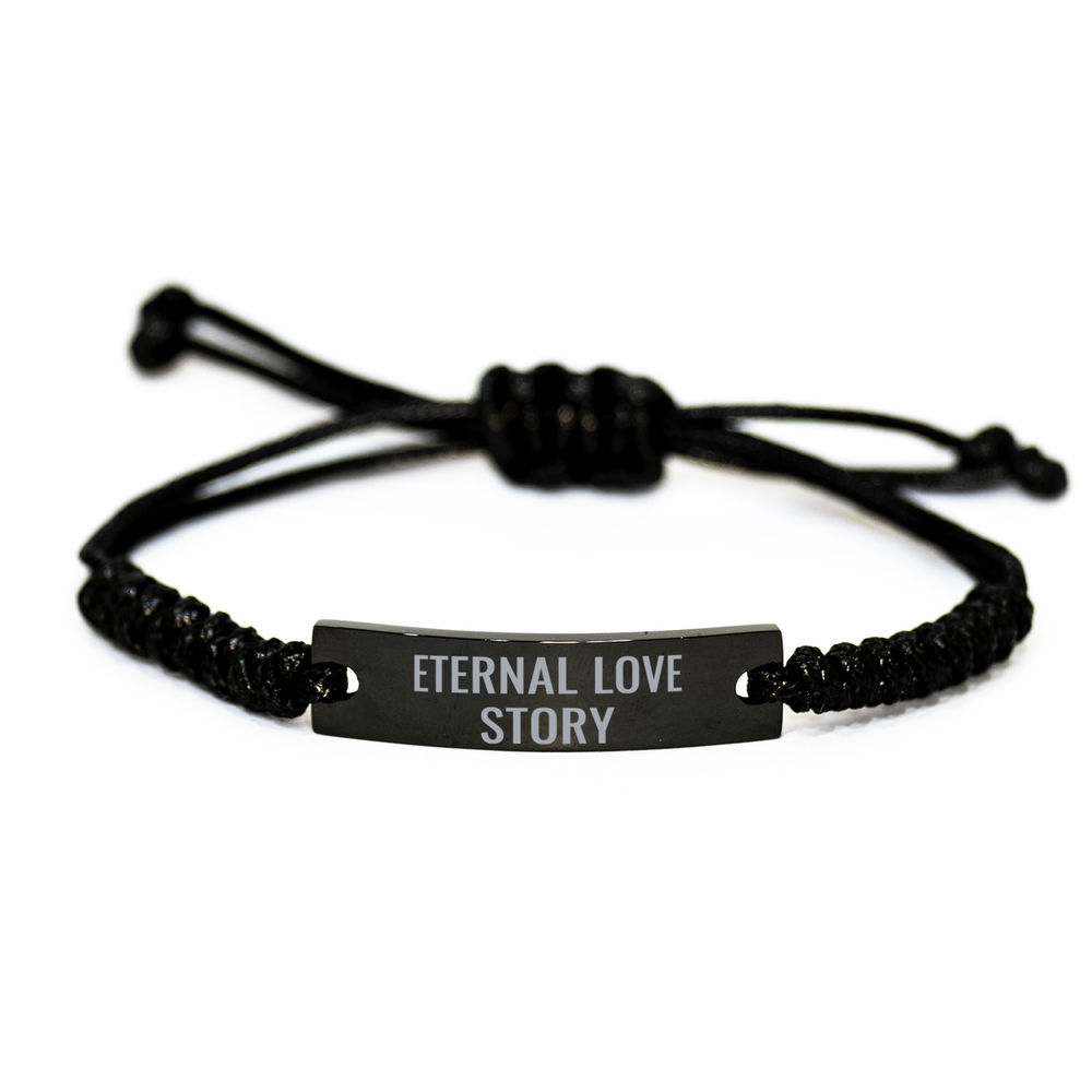 Eternal Love Story Bracelet Gift for Husband Boyfriend Him Men Birthday Christmas Stainless Steel Rope Bracelet – front view