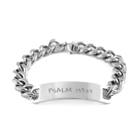 Load image into Gallery viewer, Psalm 139:23 Bracelet Psalm 139 23 Gift Stainless Steel Cuban Link – front view
