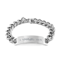 Load image into Gallery viewer, 2 Samuel 22:31 Bracelet 2 Samuel 22 31 Gift Stainless Steel Cuban Link – front view
