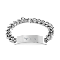 Load image into Gallery viewer, Acts 1:8 Bracelet Acts 1 8 Gift Stainless Steel Cuban Link – front view
