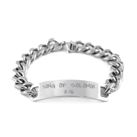 Load image into Gallery viewer, Song of Solomon 2:16 Bracelet Song of Solomon 2 16 Gift Stainless Steel Cuban Link – front view

