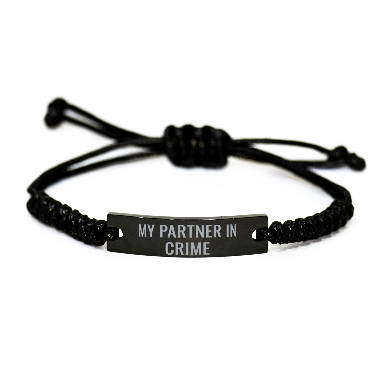 My Partner in Crime Bracelet Gift for Husband Boyfriend Him Men Birthday Christmas Stainless Steel Rope Bracelet – front view
