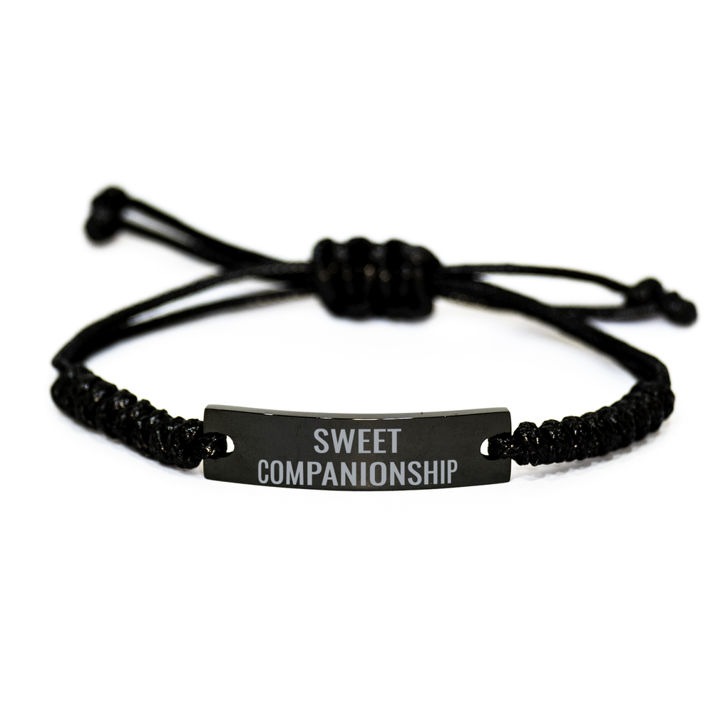 Sweet Companionship Bracelet Gift for Husband Boyfriend Him Men Birthday Christmas Stainless Steel Rope Bracelet – front view