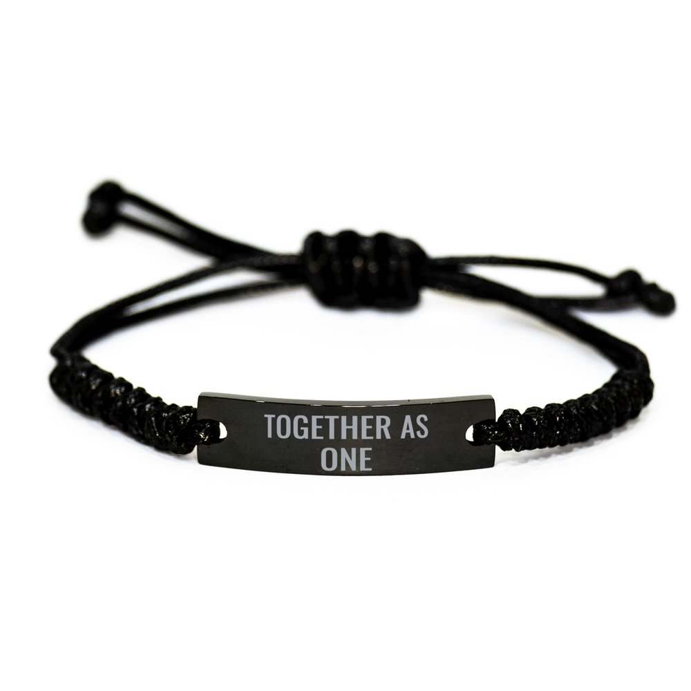 Together as One Bracelet Gift for Husband Boyfriend Him Men Birthday Christmas Stainless Steel Rope Bracelet – front view