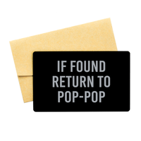 Load image into Gallery viewer, Pop Pop Wallet Card for Birthday Christmas - If Found Return to Pop Pop – front view
