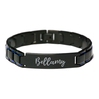Load image into Gallery viewer, Bellamy Bracelet Personalized for Men Custom Name Engraved Jewelry for Boys Men Him Birthday Christmas Adjustable Link Bracelet – front view

