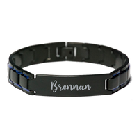 Load image into Gallery viewer, Brennan Bracelet Personalized for Men Custom Name Engraved Jewelry for Boys Men Him Birthday Christmas Adjustable Link Bracelet – front view
